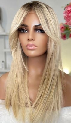 Long Hairstyles With Wispy Bangs, Volume Curtain Bangs, Face Framing Haircut For Long Hair Round Face, Bangstyle Hair Long Layers, 2023 Hair Trends For Women Long Hair, Blonde Hair Cuts, Long Blonde Hair Cuts, Straight Hair Cuts, Stronger Hair