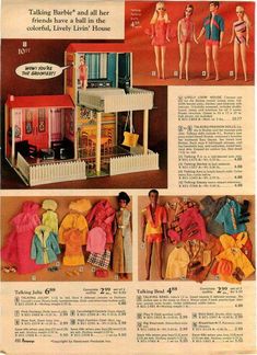 an advertisement for barbie dolls from the 1950's