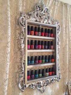 Nail Polish Rack, Nail Polish Storage, Nail Room, Spa Decor, Glam Room, Spa Room, Makeup Room, Home Salon