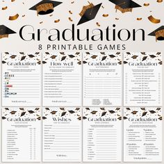 graduation games for kids with gold caps and tassels