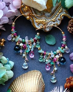 Dark Green / Rose Quartz / Pink Topaz Butterfly Floral Themed Jewelry Set // 14K Gold Filled Handmade Elegant Design Jewelry Gift for Her - Etsy Pink And Green Jewelry, Etsy Jewelry Handmade, Rose Quartz Pink, Flower Resin Jewelry, Beautiful Beaded Jewelry, Quartz Pink, Jewelry Design Inspiration, Topaz Jewelry, Pink Topaz