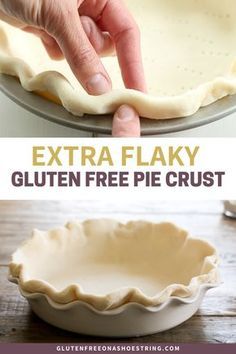 a pie crust being made with extra flaky gluten free pie crust