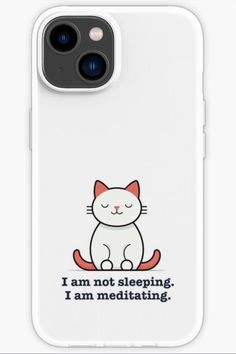 Meditating Cat - I am not sleeping. I am meditating white and orange cat iPhone Case Cat Iphone Case, Cat Iphone, Cats Iphone, Orange Cat, Semi Transparent