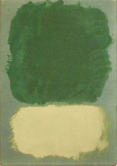 an abstract painting with green and white colors