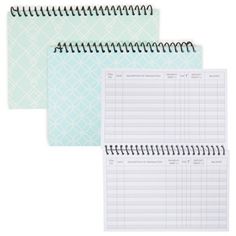 three spiral bound notebooks with lined pages