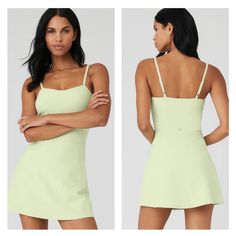 New Without Tags. Color Is Iced Green Tea. Fitted Mini Tennis Dress For Daywear, Sleeveless Green Tennis Dress For Spring, Green Fitted Sleeveless Tennis Dress, Fitted Green Sleeveless Tennis Dress, Iced Green Tea, Yoga Dress, Tennis Dress, Alo Yoga, Dresses Xs