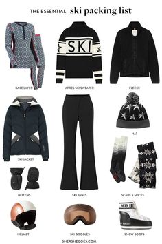 Nye Ski Trip, Ski Woman Aesthetic, Packing For Skiing Trip, Ski Clothes Aesthetic, Women Ski Outfit 2023, All Black Ski Outfit Women, Ski Travel Outfit, Skiing Clothes For Women, Ski Lounge Outfits