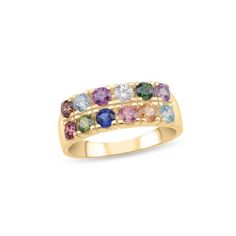 Much Loved Single or Double Row Birthstone Band Ring available in 10k or 14k, choose the look that best suits Mom, or the one that is just right for Grandma with this timeless style. Show her just how loved she is by you and your family. This dazzling ring is polished to a brilliant luster and set with 3-12 round 3mm simulated birthstones. A heartfelt gift sure to bring a smile, and one family and friends will complement. Perfect to wear anytime whether running errands or an evening out. Great f Multicolor 14k Gold Rings For Anniversary, 14k Gold Multicolor Birthstone Ring With Accent Stones, Multicolor 14k Gold Birthstone Ring With Accent Stones, 14k Gold Multi-stone Rings For Anniversary, Classic Gold Multi-stone Birthstone Ring, Gold Multi-stone Birthstone Ring For Anniversary, Birthstone Band, Family Ring, Family Rings