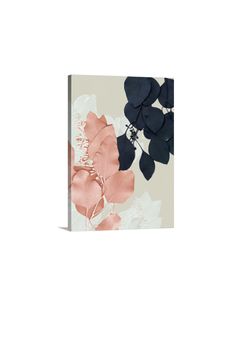 a card with pink and blue flowers on it