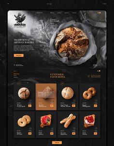 the website is designed to look like it has breads and pastries on it