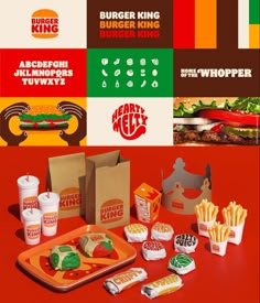 burger king's advertises its new menu for the upcoming year, including fries and hotdogs