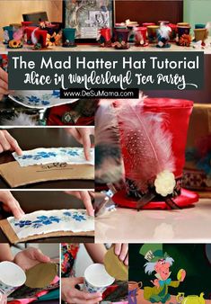 the mad hatter hat is being made with paper