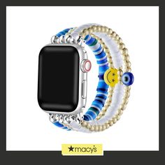 an apple watch bracelet with beads on it