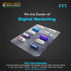 🚀 Boost Your Digital Presence with Alfa Tech Industries! 📱💻 Looking to elevate your brand's digital game? Look no further! Alfa Tech Industries is here to take your business to the next level. 📈 Our team of digital marketing doctors specializes in crafting tailored strategies to ensure your online success. 🏢 Visit us at: 21, Vivek, E Cross St, Durai Samy Nagar, Madurai, Tamil Nadu 625016 📞 Reach out at: +91 9894218883, 0452 4361433 광고 디자인, Creative Advertising Design, Publicidad Creativa, Graphic Design Ads