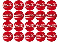 coca - cola logo stickers are shown in red and white, as well as the word