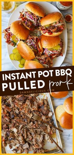 The BEST pulled pork recipe. Thanks to the Instant Pot, this main dish is so easy. So juicy, flavorful, and served with your favorite BBQ sauce, these sandwiches are so good! Save this family dinner idea! Pulled Pork Slaw, Pulled Pork Instant Pot Recipe, The Best Pulled Pork, Best Pulled Pork, Instant Pot Pulled Pork, Carolina Pulled Pork, Pressure Cooker Pork, Bbq Pulled Pork Sandwiches, Pulled Pork Recipe