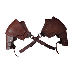 two leather garbs attached to each other