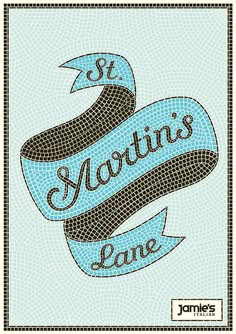 a blue and black poster with the words st martin's lane on it