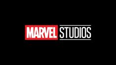 the logo for marvel studios, which has been changed to black and white with red letters