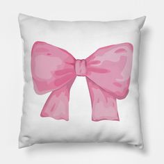 a pink bow on a white pillow is featured in this image, it looks like an art work