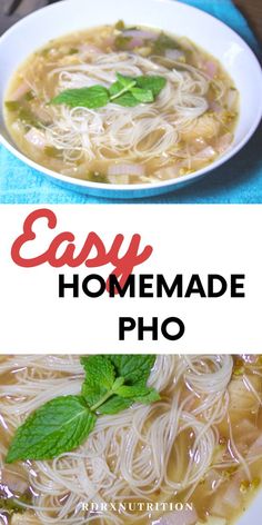 easy homemade pho soup with noodles and vegetables