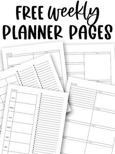 the free weekly planner pages with text overlay