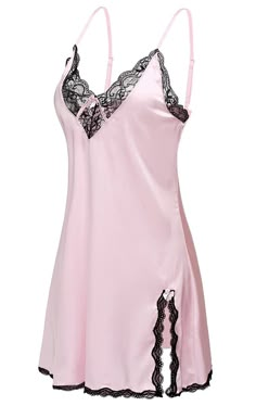 Catty Noir, Sleepwear Fashion, Cute Sleepwear, Satin Camisole, Pink Details, Cute Lingerie, Lingerie Outfits, Neck Lace