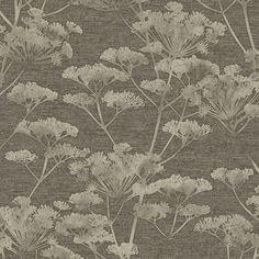 an image of a wallpaper with flowers on the back and grey walls behind it