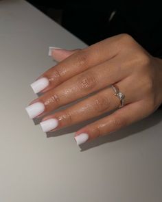 Short Nail Ideas For Cruise, Cum White Acrylic Nails Square, Crème White Nails, Nails For Light Skin Color, Gel X Short Nails, Neutral Square Nails, Short Milky White Nails, Extra Short Square Nails