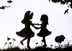 Since the Start Silhouette Artist, Dancing Poses, Heart Paper, Silhouette Painting, Girl Silhouette, Silhouette Stencil, Sister Tattoos, Paper Scissors, Paper Cut Art