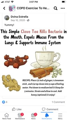 Healthy Teas Recipes, Clove Tea, Sick Remedies, Magia Das Ervas, Natural Healing Remedies, Healthy Teas, Home Health Remedies, Herbal Healing, Herbs For Health