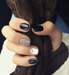 Black And White Nail, Design Page, White Nail, Silver Nails, Gorgeous Nails, Cute Acrylic Nails, Trendy Nails, Nail Art Design