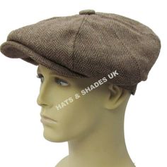 Peaky Blinders Newsboy Gatsby Cap Hat Tweed herringbone Flat 8 Panel BakerBoy | eBay Baker Baker, Mens Hats Fashion, Grey Herringbone, Fashion Cap, Baker Boy, Herringbone Tweed, Original Clothes, Peaky Blinders, Gatsby