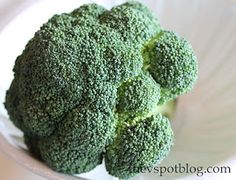 a close up of a piece of broccoli in a bowl