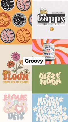 an iphone screen with various stickers on it and the words grooy in different languages