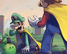 an image of mario and luigi in the park