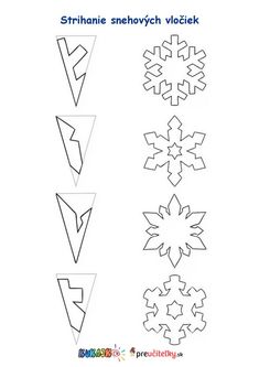 snowflakes are shown in different shapes and sizes