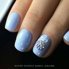 Holiday Nails Winter, Nails Winter, Christmas Nail Art Designs, Holiday Nail Art, Vacation Nails, Blue Nail, Winter Nail Art