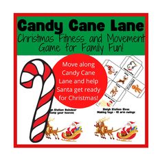 candy cane lane christmas games and movement game for family fun