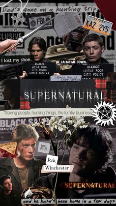 collage of supernatural magazine covers with images and captions from the movie series, supernatural