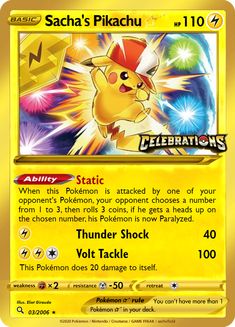 a pokemon card with an image of a pikachu