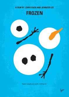 a movie poster for the film frozen with an image of two eyes and a carrot