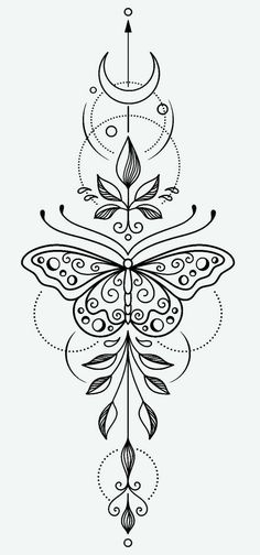 a black and white drawing of a dragonfly with intricate designs on it's wings