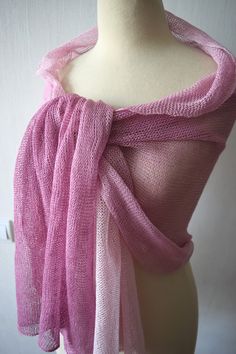 This Ombre Peony Pink Shades Linen scarf is a great summer accessory, wearable every day, on special events or even on the beach. One end of the shawl is much darker, thus making a wonderful ombre effect It is made of 100% natural linen, comfortable, breathing and pleasant to skin. The approximate measurements - 200*60 cm or 79*23.5 inches ATTENTION, please This shawl is hand dyed at my home, pre-washed and rinsed many times to remove the excess dye, but still it may bleed during the first few w Casual Summer Shawl One Size, Casual One Size Shawl For Summer, Casual Summer Shawl, Casual Beach Shawl For Summer, Casual Summer Shawl For Beach, Casual Summer Beach Shawl, Summer Festival Shawl, Handmade Pink Shawl For Spring, Handmade Shawl For Beach In Spring