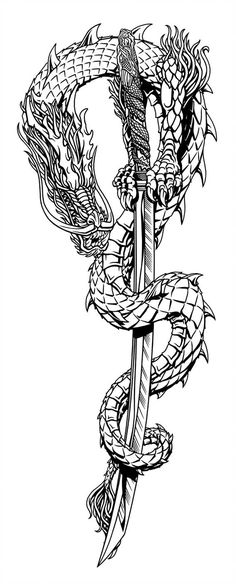 Ryu Dragon, Small Japanese Tattoo, Guerriero Samurai, Dragon Sleeve, Japanese Tattoo Symbols, Samurai Tattoo Design, Dragon Sleeve Tattoos, Japanese Dragon Tattoos