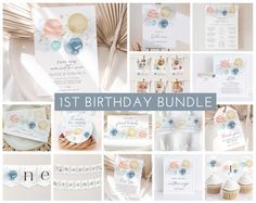 the first birthday bundle is displayed with photos