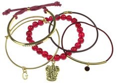 PRICES MAY VARY. Officially Licensed! Harry Potter Gryffindor 5 piece bracelet set. Non allergenic. Metal Red tie closure fabric Give the gift of Gryffindor! Officially Licensed Harry Potter 5 piece bracelet set from Warner Bros. The set retails for 29.99 so don't let this deal pass you by. While supplies last. Harry Potter Jewelry Necklaces, Harry Potter Jewelry Rings, Harry Potter Jewelry Slytherin, Harry Potter Friendship, Harry Potter Memorabilia, Arm Party Bracelets, Harry Potter Lego Sets, Harry Potter Etsy, Arm Bracelet