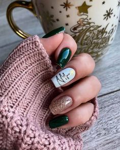 Casual Nails, Nails 2021, New Year's Nails, Christmas Nail Designs