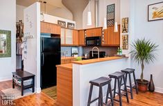 the kitchen is clean and ready for us to use in its new owner's home