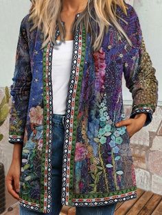 Womens Jackets Casual, Ibiza Fashion, A Jacket, Linnet, Winter Jackets Women, Print Jacket, Sierra Leone, Seychelles, Fashion Colours